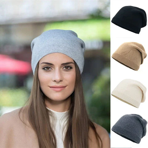Heidi-Mode | Neue Weiche Dünne Gestrickte Mütze Damenmütze für Draußen