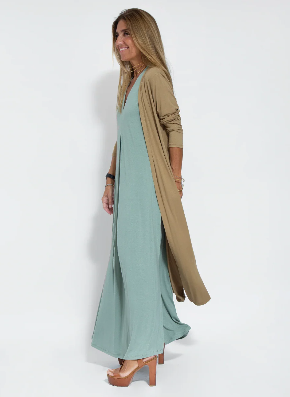 Heidi-Mode | Set mit Langem, Schlank Machendem Kleid und Weste - Image 2