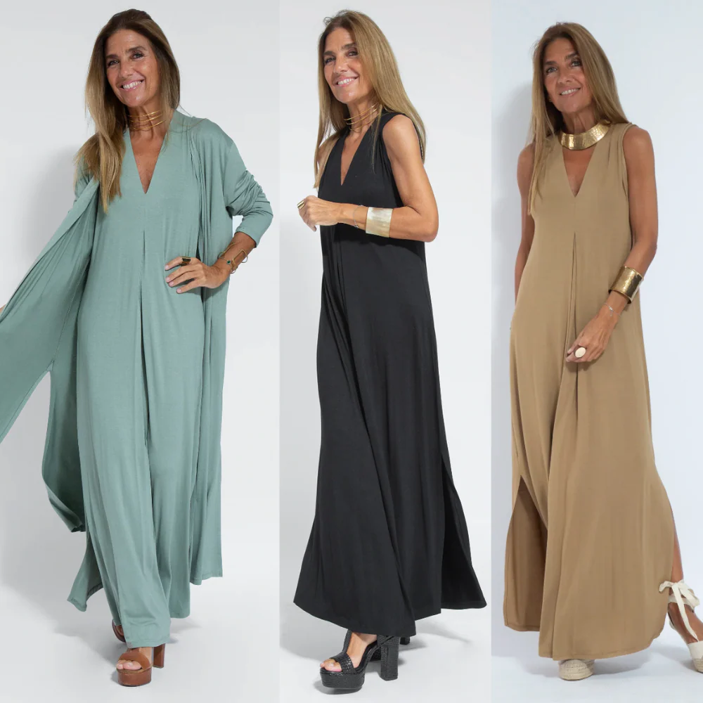 Heidi-Mode | Set mit Langem, Schlank Machendem Kleid und Weste - Image 3