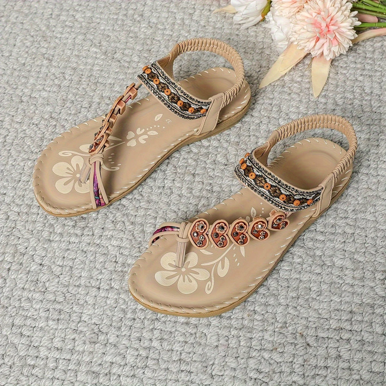 Heidi-Mode | Sandalen Flach Elastischer Knöchel Orthopädische Sandalen Damensandalen