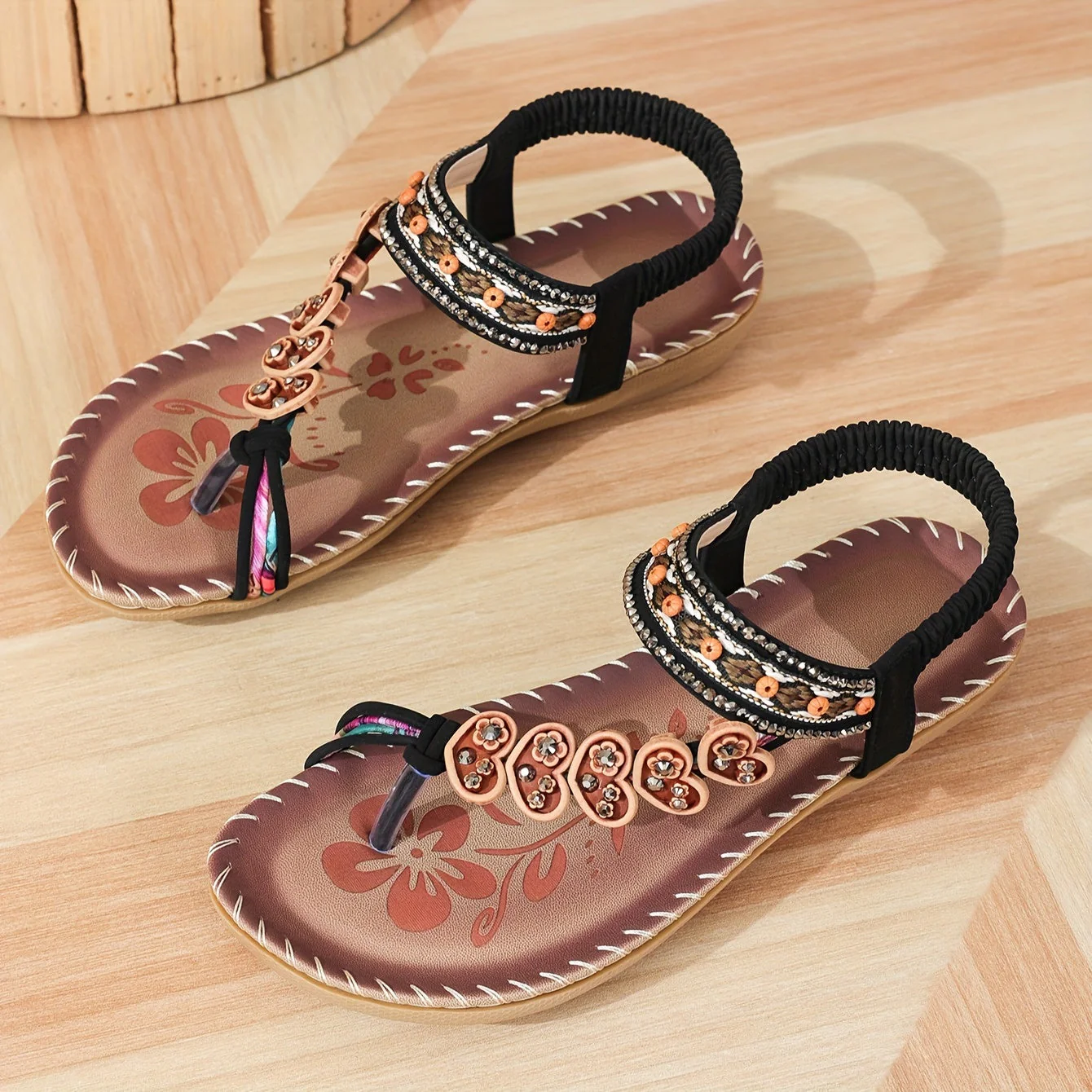 Heidi-Mode | Sandalen Flach Elastischer Knöchel Orthopädische Sandalen Damensandalen - Image 14