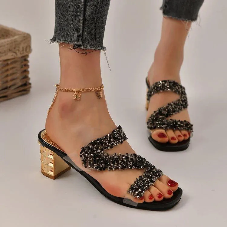 Heidi-Mode | Sandalen mit Absätzen und Pailletten - Image 2