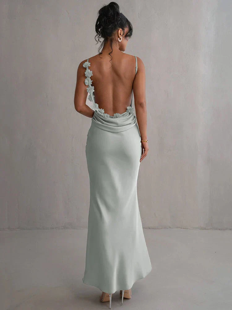 Heidi-Mode | Satin Kleid mit Blumen - Image 9