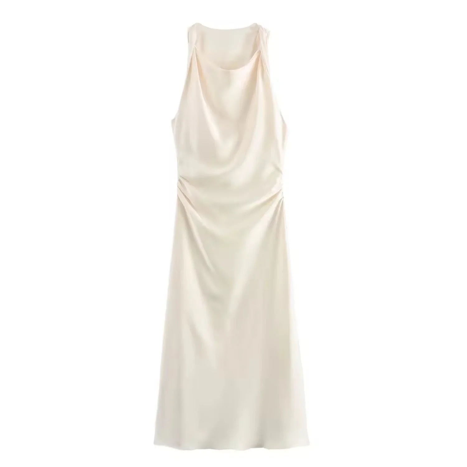 Heidi-Mode | Satin Maxikleid Elegante Drapierung - Image 8