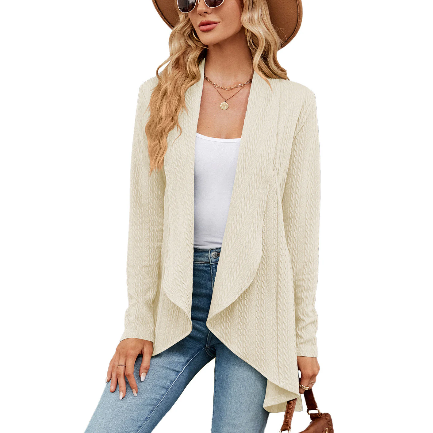 Heidi-Mode | Langärmelige Jacke für Damen In Uni-Farbe - Image 2