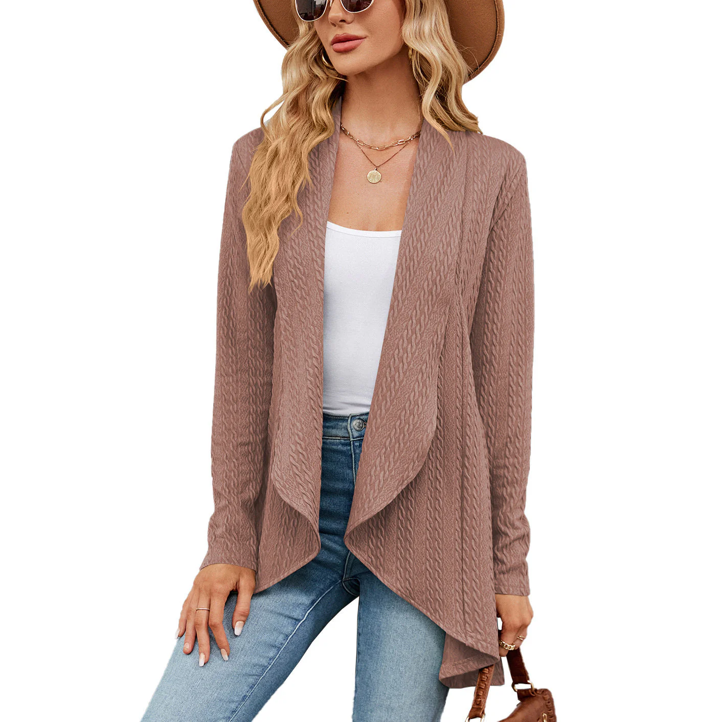 Heidi-Mode | Langärmelige Jacke für Damen In Uni-Farbe - Image 9
