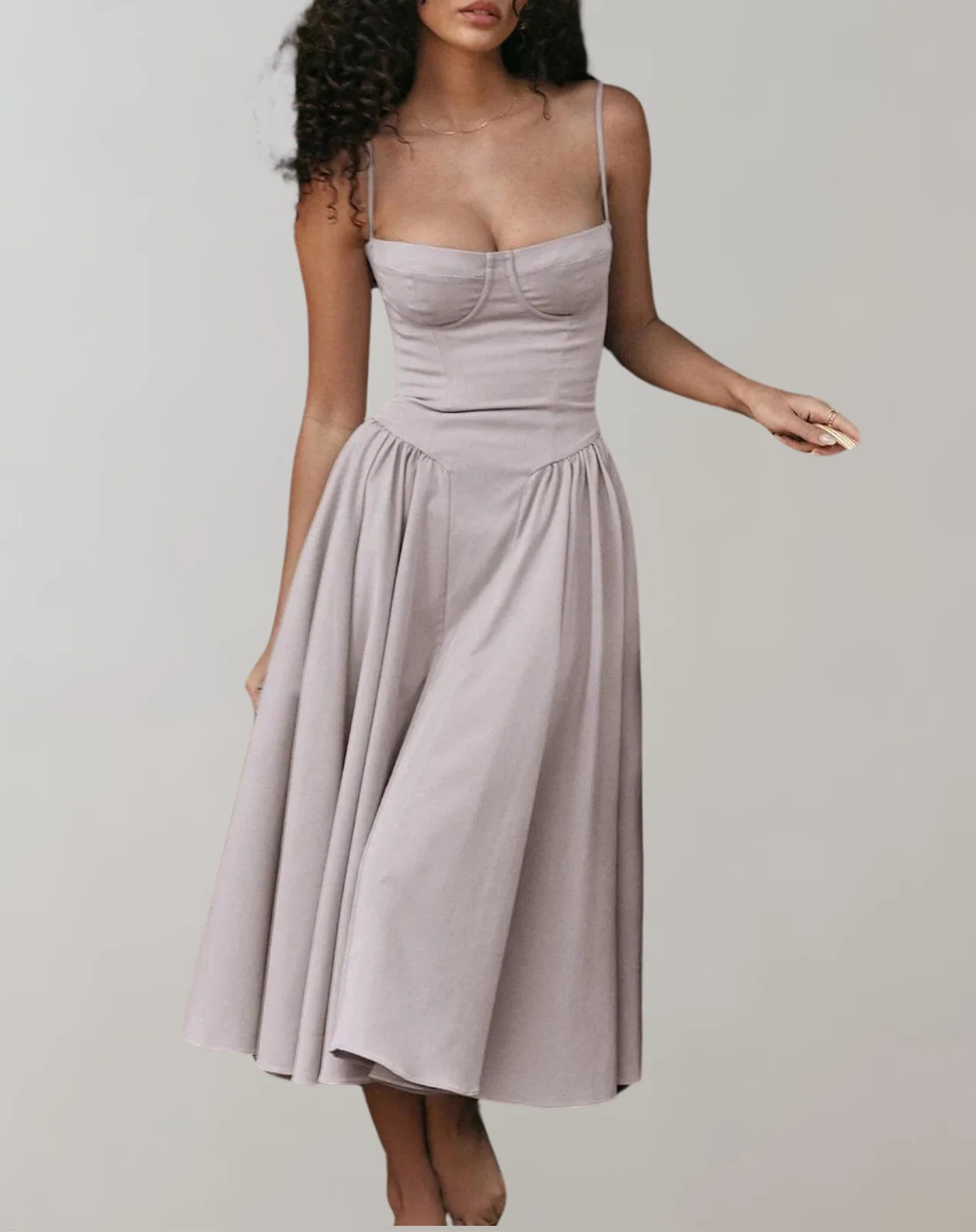 Heidi-Mode | Schick Cocktail Kleid Zeitlos Abendkleid mit Tiefem Hals - Image 4
