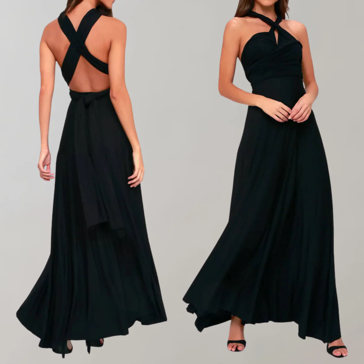 Heidi-Mode | Schick Maxikleid Cocktail Kleid Taillengurtel - Image 11