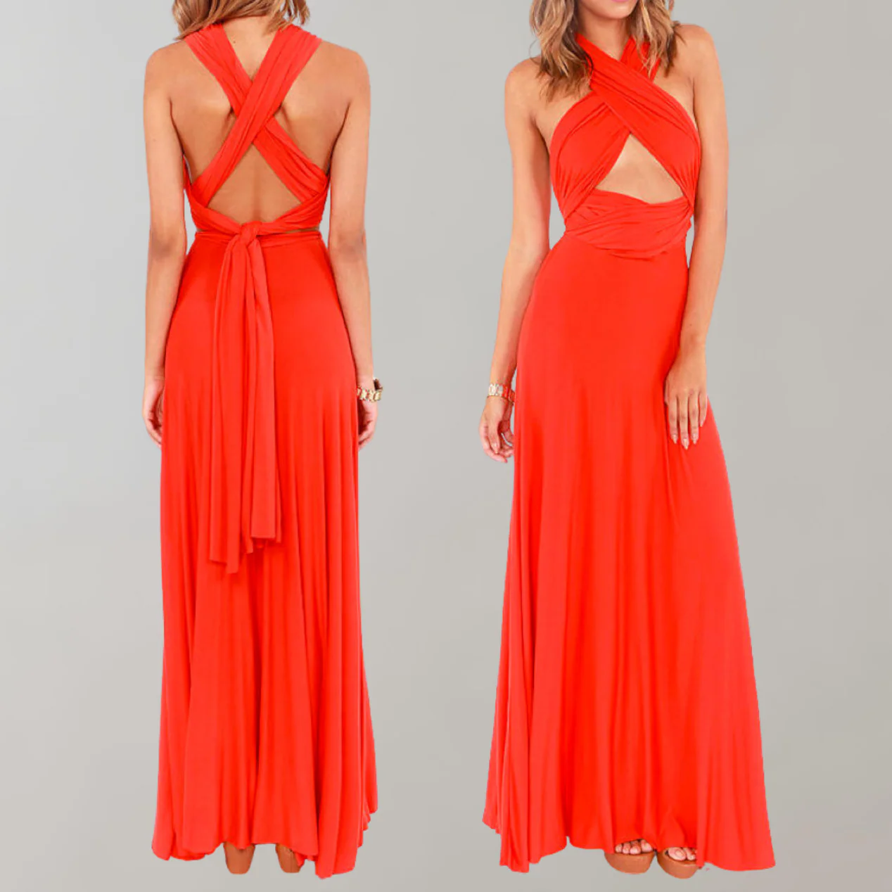 Heidi-Mode | Schick Maxikleid Cocktail Kleid Taillengurtel - Image 2