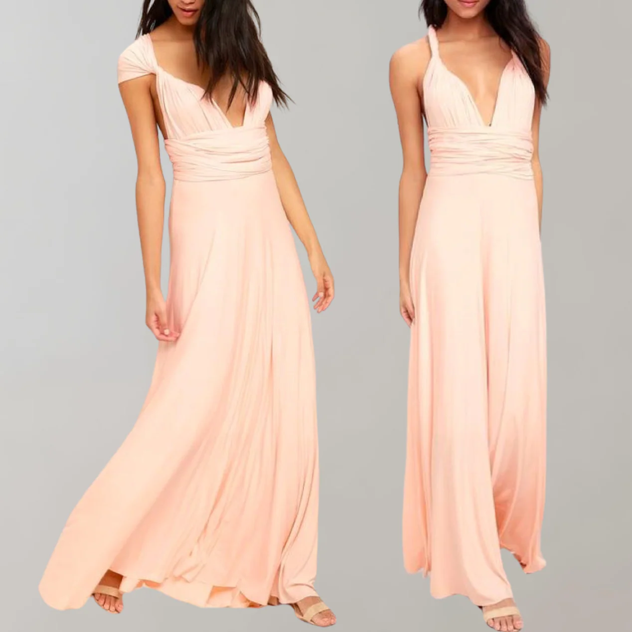 Heidi-Mode | Schick Maxikleid Cocktail Kleid Taillengurtel - Image 4