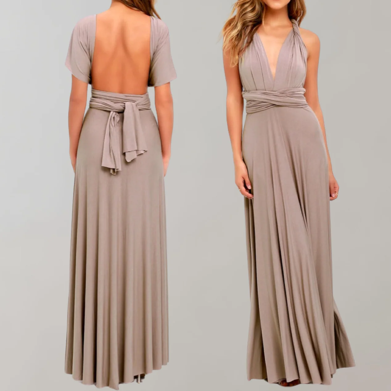 Heidi-Mode | Schick Maxikleid Cocktail Kleid Taillengurtel - Image 8