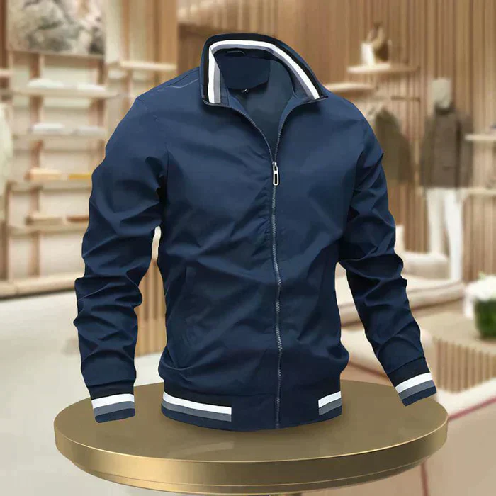 Heidi-Mode | Schicke Zip Up Sommerjacke mit Rippbündchen für Herren
