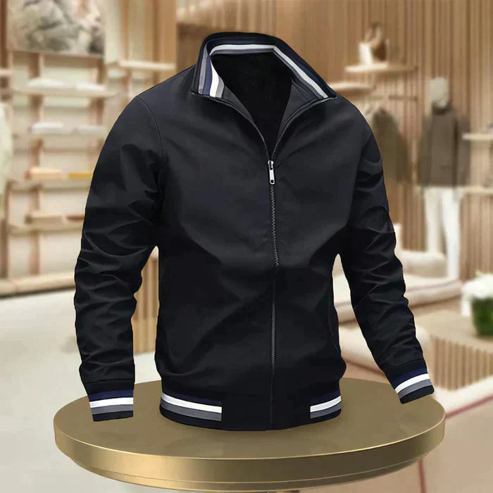 Heidi-Mode | Schicke Zip Up Sommerjacke mit Rippbündchen für Herren - Image 5