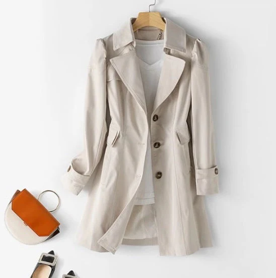 Heidi-Mode | Schlanker Damen Trenchcoat Im Koreanischen Stil für Frühling und Herbst - Image 6