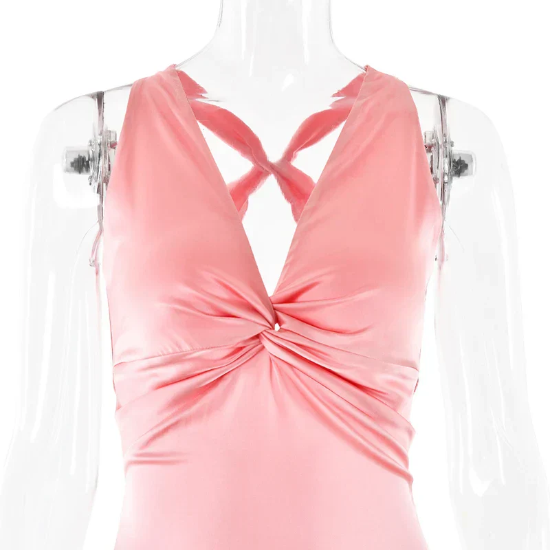 Heidi-Mode | Schleife Rückenfrei Abend Maxi Kleid - Image 16