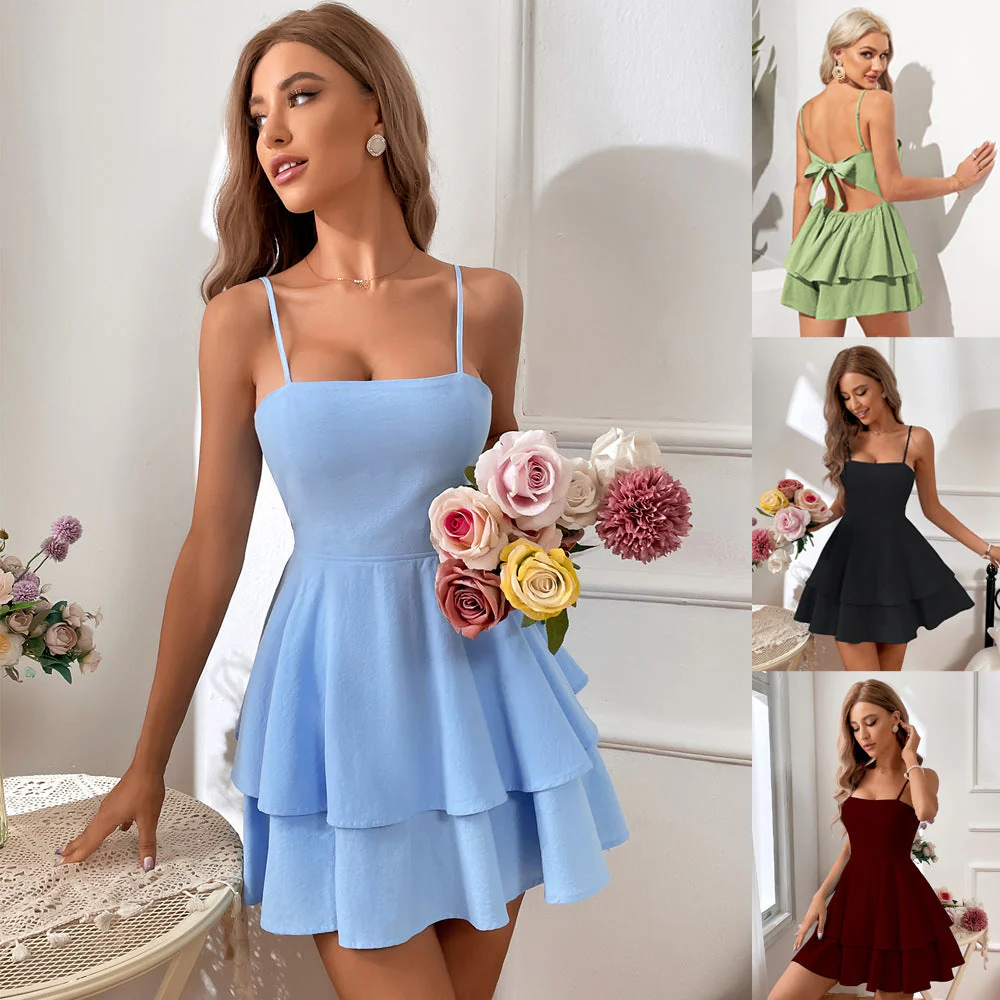 Heidi-Mode | Schleifenbunde Kurzes Cami Kleid