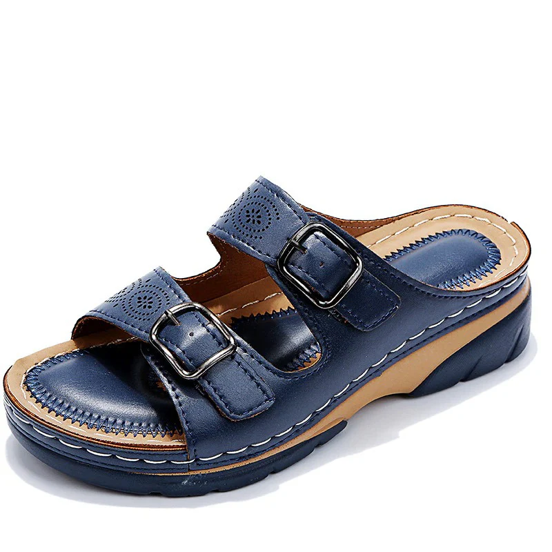 Heidi-Mode | Schnallenriemen Ergonomisch Plateau Pantoffeln Orthopädische Pantoffeln Damen - Image 2