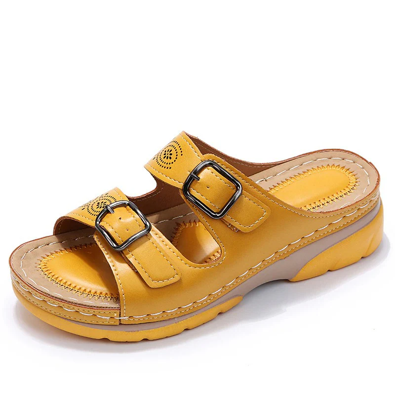Heidi-Mode | Schnallenriemen Ergonomisch Plateau Pantoffeln Orthopädische Pantoffeln Damen - Image 3
