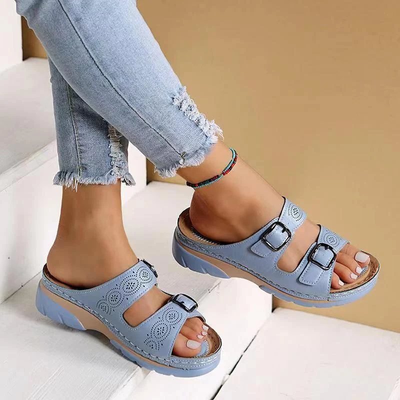 Heidi-Mode | Schnallenriemen Ergonomisch Plateau Pantoffeln Orthopädische Pantoffeln Damen - Image 8
