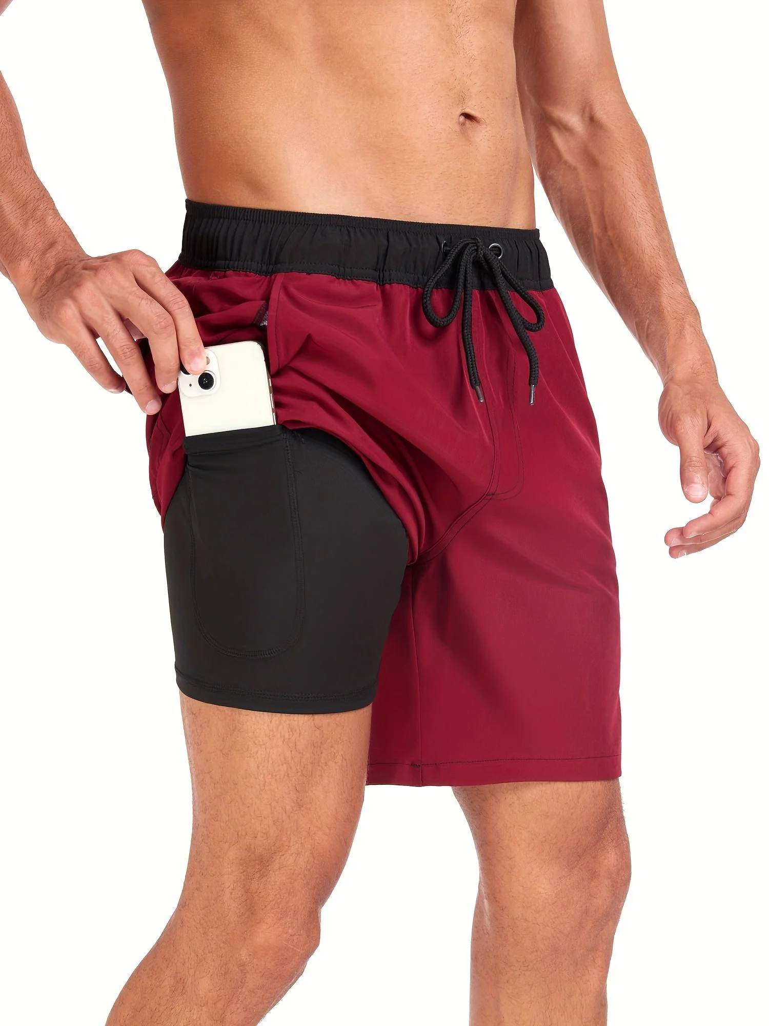 Heidi-Mode | Schnell Trocknende Herren Badehose Doppelschicht Design