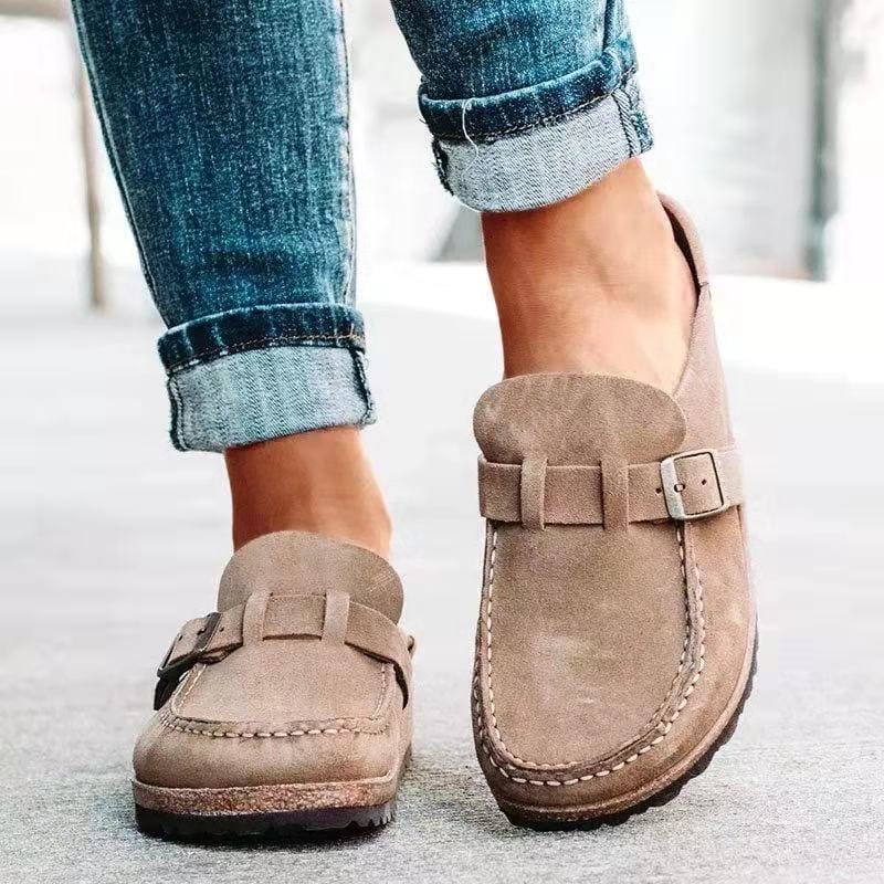 Heidi-Mode | Schuhe Flache Open Back Wildleder Sommer Schuhe für Frauen - Image 7