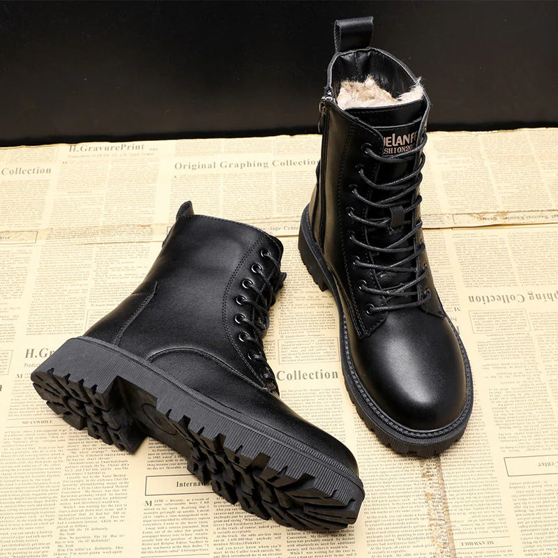 Heidi-Mode | Schwarze Leder-Winterstiefel – Damenstiefel für Kalte Tage