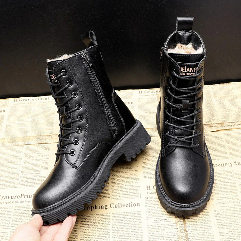 Heidi-Mode | Schwarze Leder-Winterstiefel – Damenstiefel für Kalte Tage - Image 2