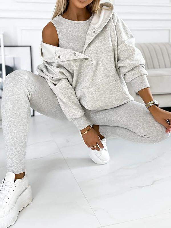Heidi-Mode | Set Oversize Hoodie Leggings Loungewear Set Damenbekleidung