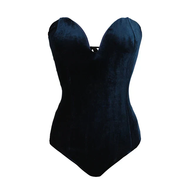 Heidi-Mode | Sexy Body Aus Bordeauxrotem, Trägerlosem Samt - Image 6