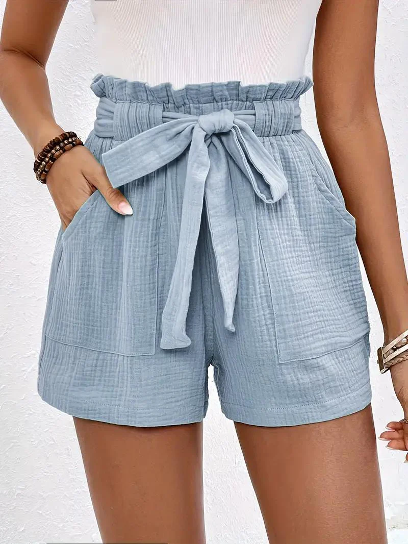 Heidi-Mode | Shorts mit Gürtel Lockere Passform Shorts mit Hoher Taille Mini Shorts - Image 14