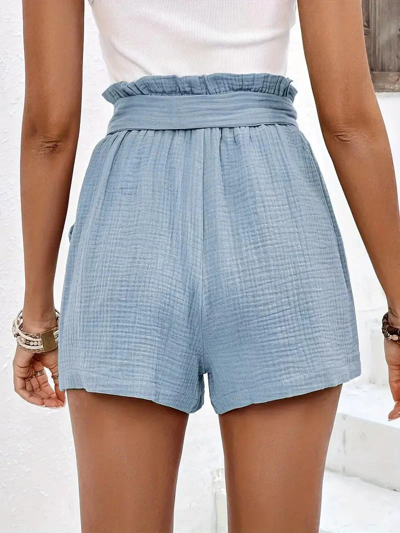 Heidi-Mode | Shorts mit Gürtel Lockere Passform Shorts mit Hoher Taille Mini Shorts - Image 6