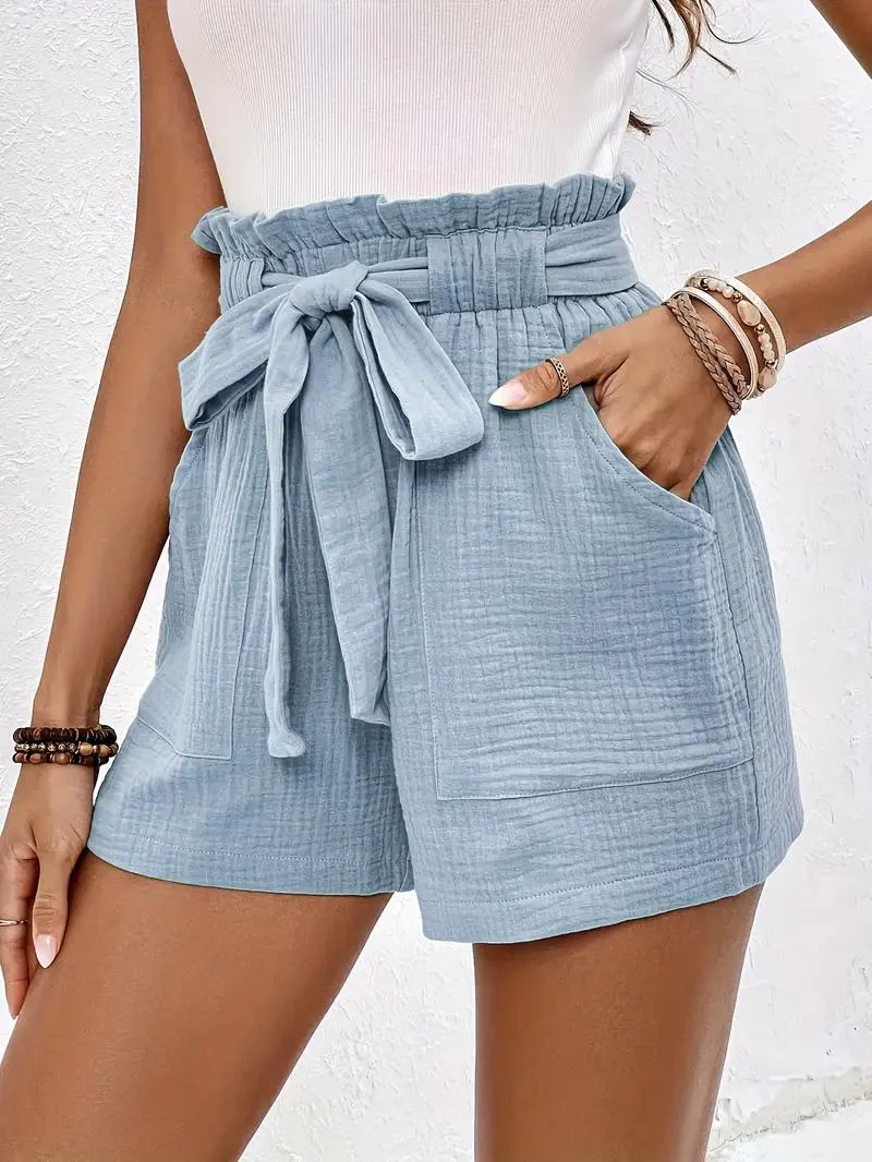 Heidi-Mode | Shorts mit Gürtel Lockere Passform Shorts mit Hoher Taille Mini Shorts - Image 7