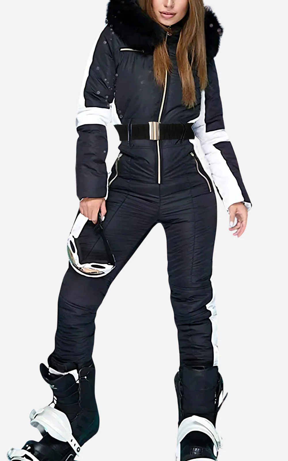 Heidi-Mode | Ski Overall 1 Stück mit Gürtel Damen Eleganz und Wärme - Image 3