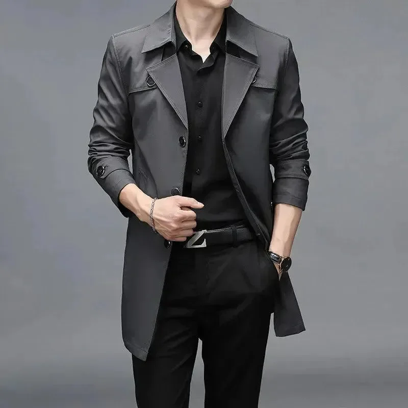 Heidi-Mode | Slim Fit Einreiher Herren Trenchcoat - Image 11