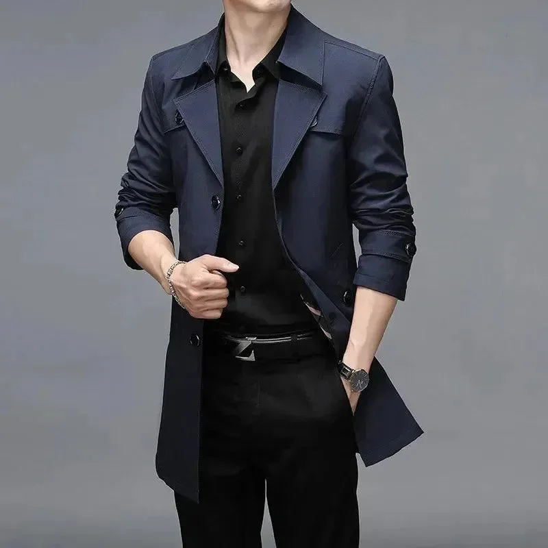 Heidi-Mode | Slim Fit Einreiher Herren Trenchcoat - Image 4