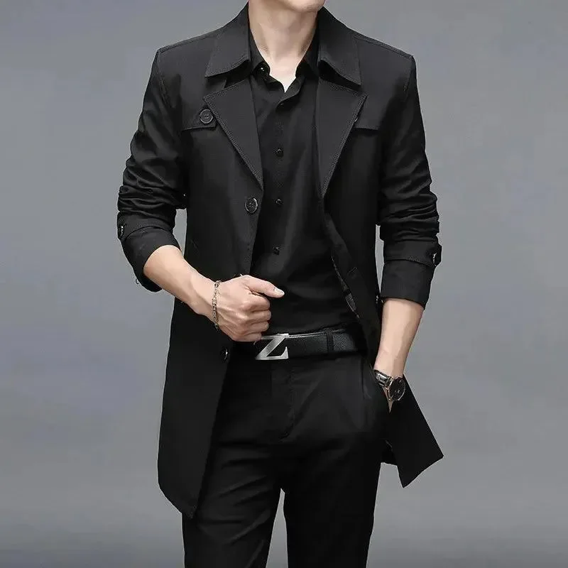 Heidi-Mode | Slim Fit Einreiher Herren Trenchcoat - Image 5