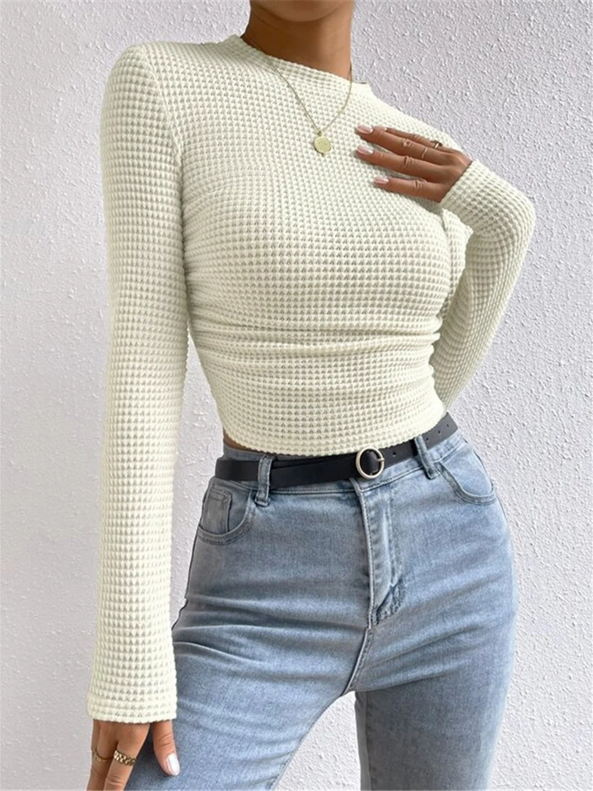 Heidi-Mode | Slim-Pullover im Waffelmuster