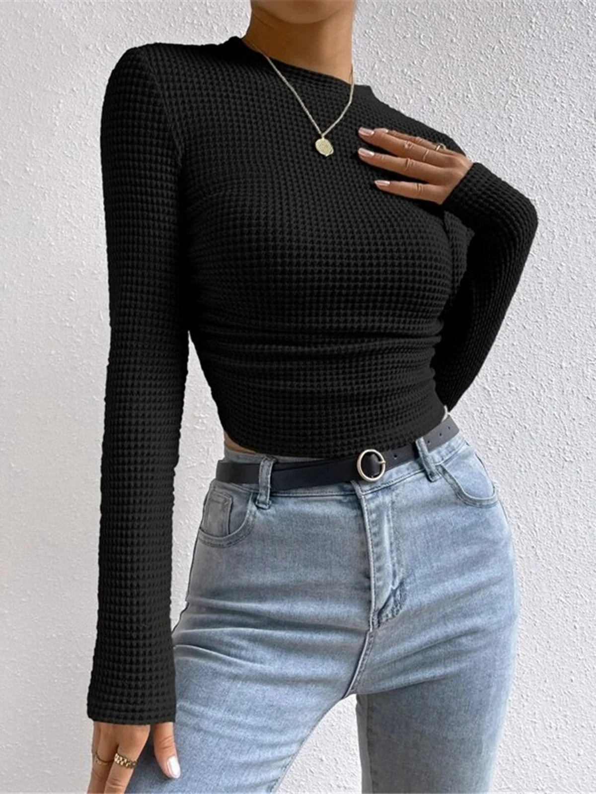 Heidi-Mode | Slim-Pullover im Waffelmuster - Image 4