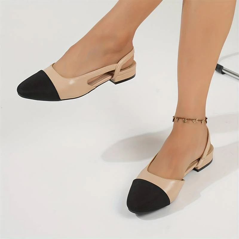 Heidi-Mode | Slingback Ballerinas In Beige & Schwarz Klassischer Chic - Image 4