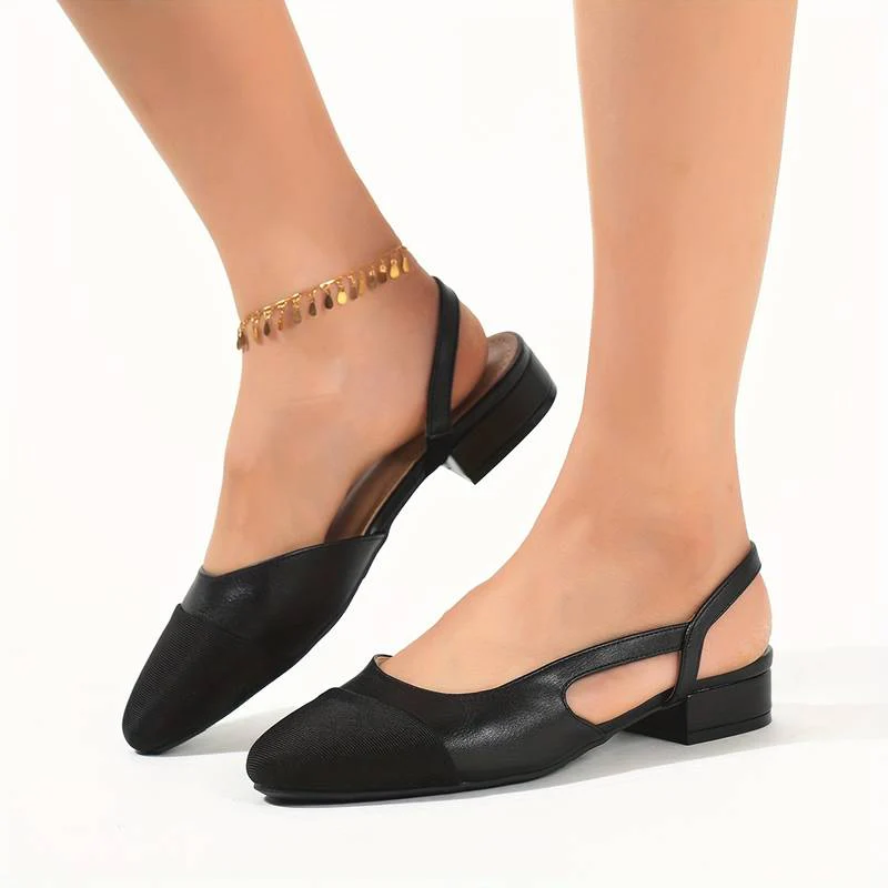 Heidi-Mode | Slingback Ballerinas In Beige & Schwarz Klassischer Chic - Image 9