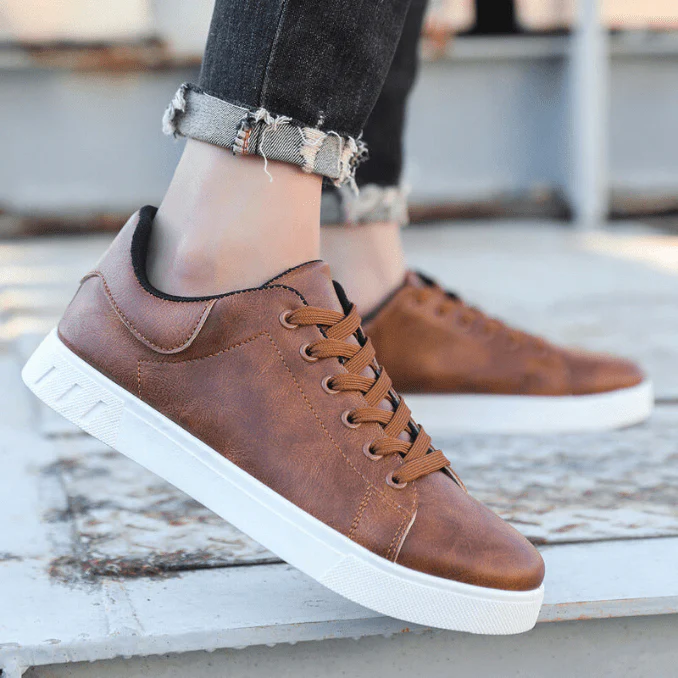 Heidi-Mode | Sneakers Herren Leder Sneakers Komfortabel Trendy Freizeit Sneakers - Image 2