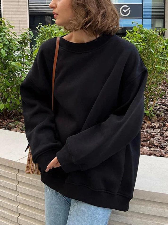 Heidi-Mode | Solides Übergröße Sweatshirt mit Rundhalsausschnitt - Image 7