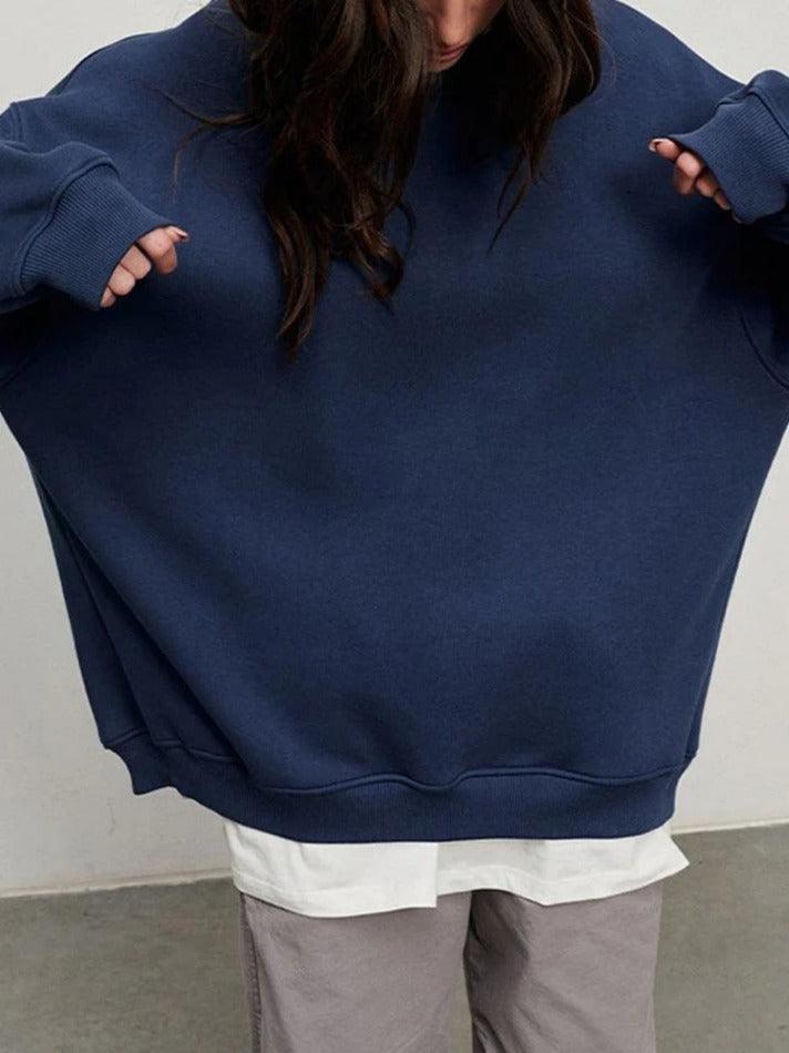 Heidi-Mode | Solides Übergröße Sweatshirt mit Rundhalsausschnitt - Image 9
