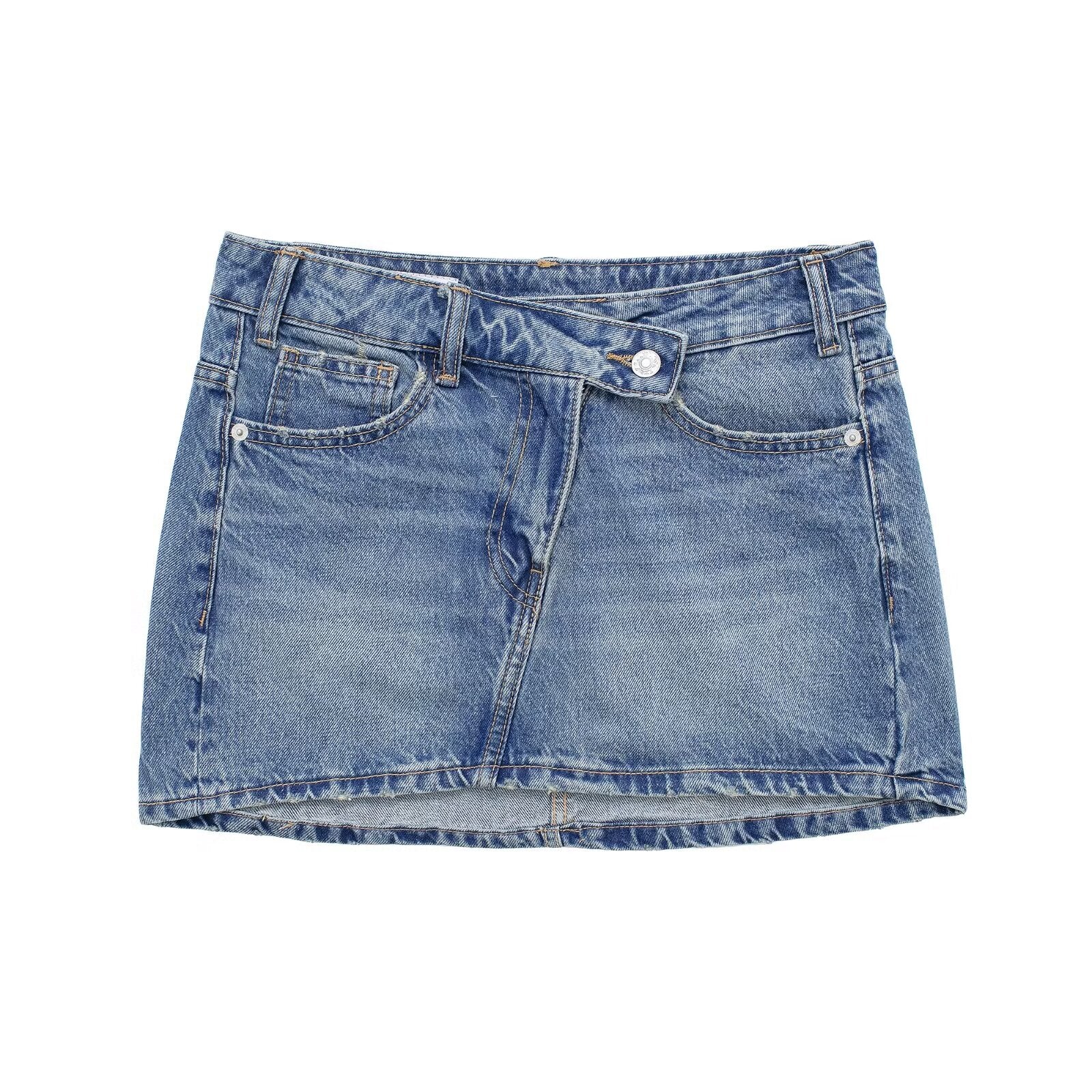 Heidi-Mode | Sommer Frauen Niedrige Taille Alles Passend Jeans Mini Rock
