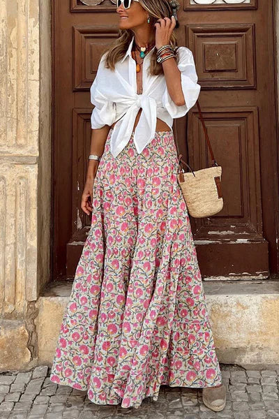 Heidi-Mode | Sommer Lange Röcke Boho Print - Image 5