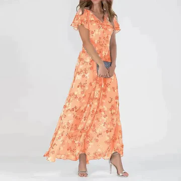 Heidi-Mode | Langes Sommerkleid mit Blumenmuster