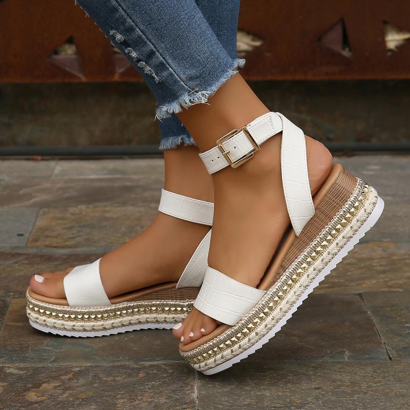 Heidi-Mode | Sommer Sandalen mit Schnallenriemen und Plateau - Image 5