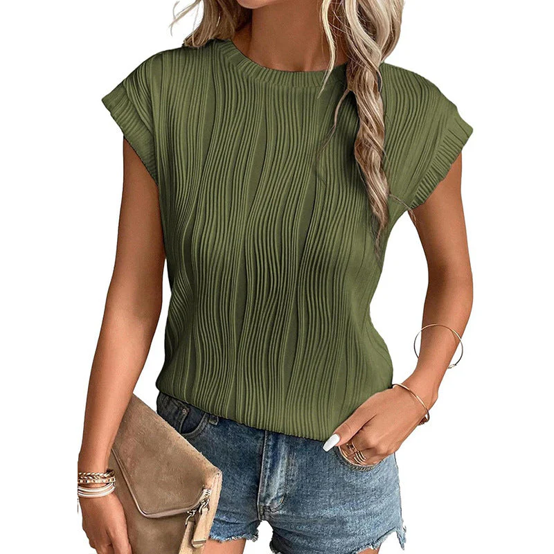 Heidi-Mode | Sommer-T-Shirt für Damen mit Rundhalsausschnitt und Superkurzen Ärmeln - Image 3