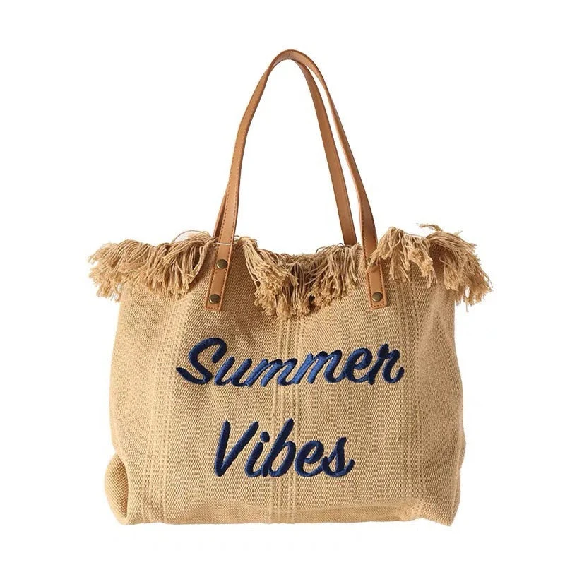 Heidi-Mode | Sommer Vibes Strandtasche Bunte Strandtasche mit Sommerlichem Aufdruck - Image 10