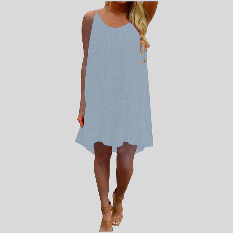 Heidi-Mode | Sommerkleid Ärmellos mit Spaghettiträgern Leicht und Luftig Lässiger Schnitt - Image 9